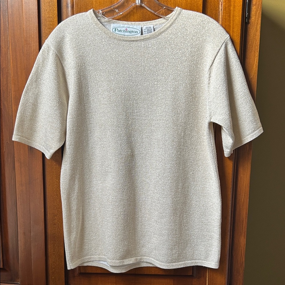 Ladies Patchington Beige with Metallic Gold Flecks Shirt